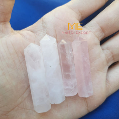 Single point pencil / small tower-Rose Quartz-Maitri Export | Crystals Store