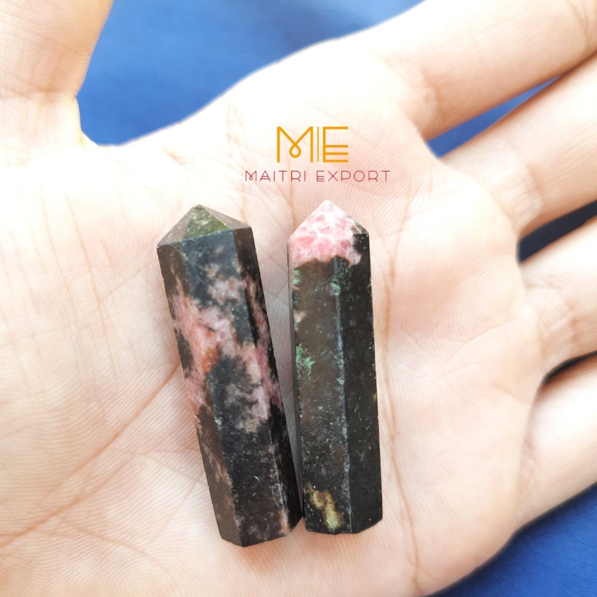 Single point pencil / small tower-Rhodonite-Maitri Export | Crystals Store