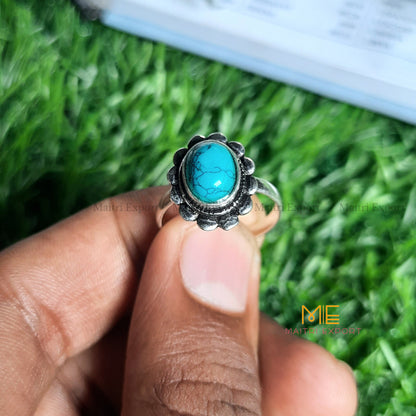 Natural Healing Crystal Gem Quality Stone Adjustable Rings-Turquoise-Maitri Export | Crystals Store