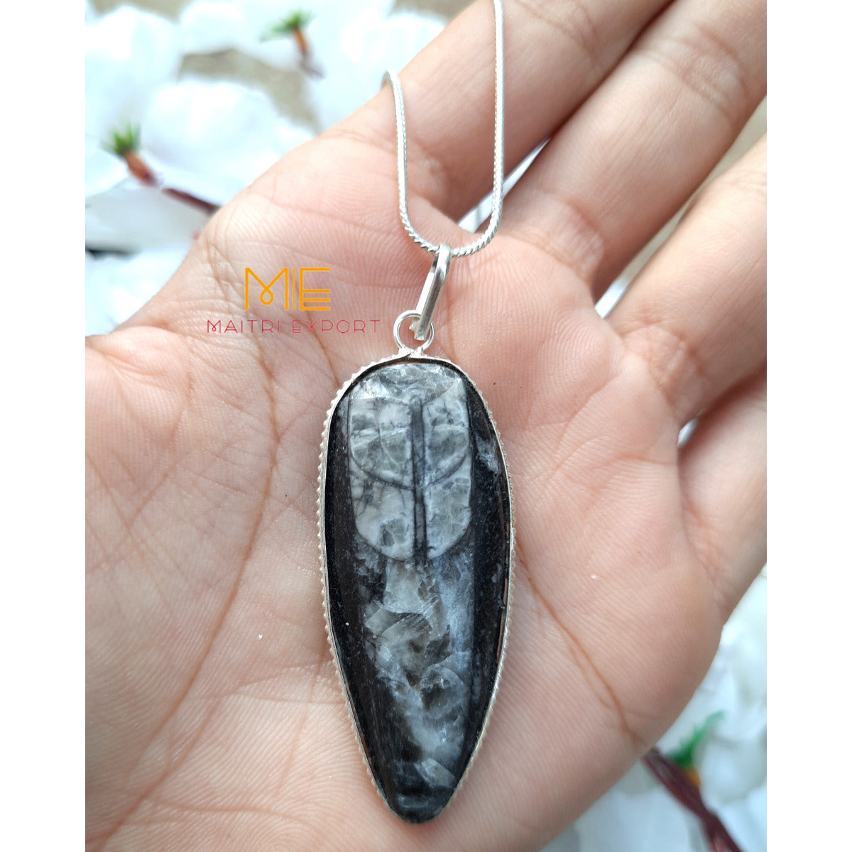 Kuber stone / orthoceras Pendant-Maitri Export | Crystals Store