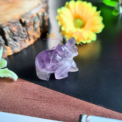 1 inch mini elephant crystal figurine-Maitri Export | Crystals Store