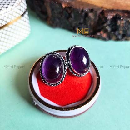 Natural Crystal gem stones Stud Earrings-Maitri Export | Crystals Store