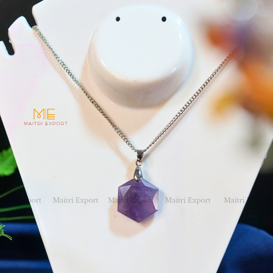 David Star Pendant(25mm)-Amethyst-Maitri Export | Crystals Store