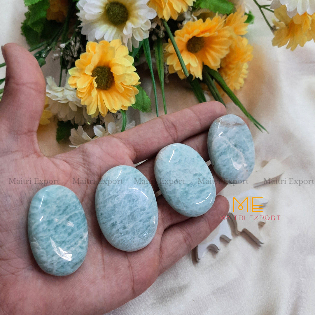 Crystal oval cabochon / mini palmstone-Amazonite-Maitri Export | Crystals Store