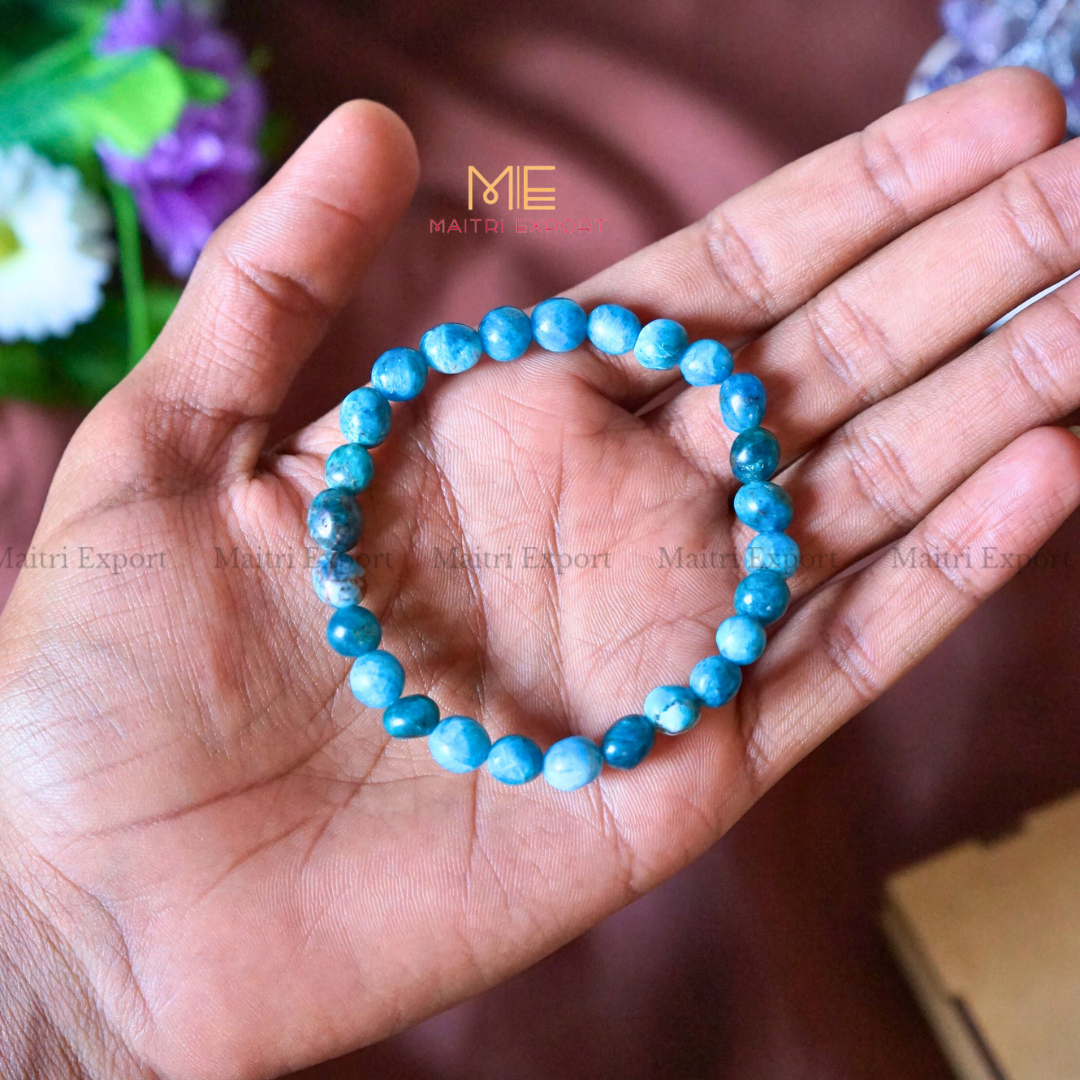Small Tumble Crystal Beads Bracelet-Apatite-Maitri Export | Crystals Store