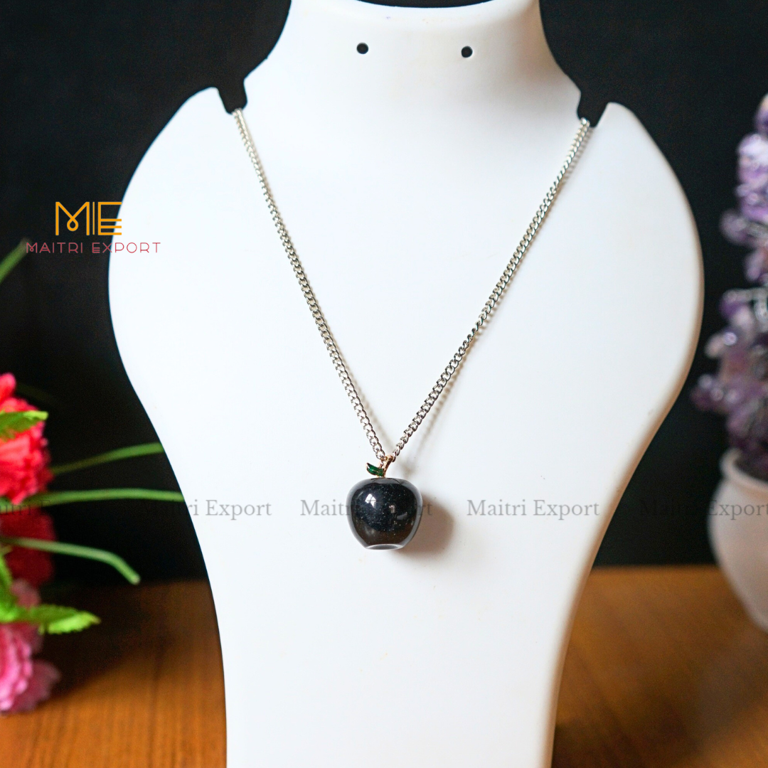 Natural crystal stone Apple shaped gemstone Pendant-Black Tourmaline-Maitri Export | Crystals Store