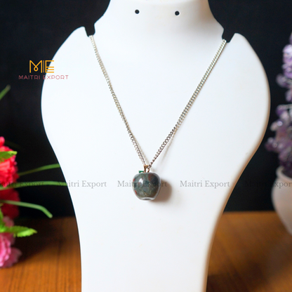 Natural crystal stone Apple shaped gemstone Pendant-Bloodstone-Maitri Export | Crystals Store