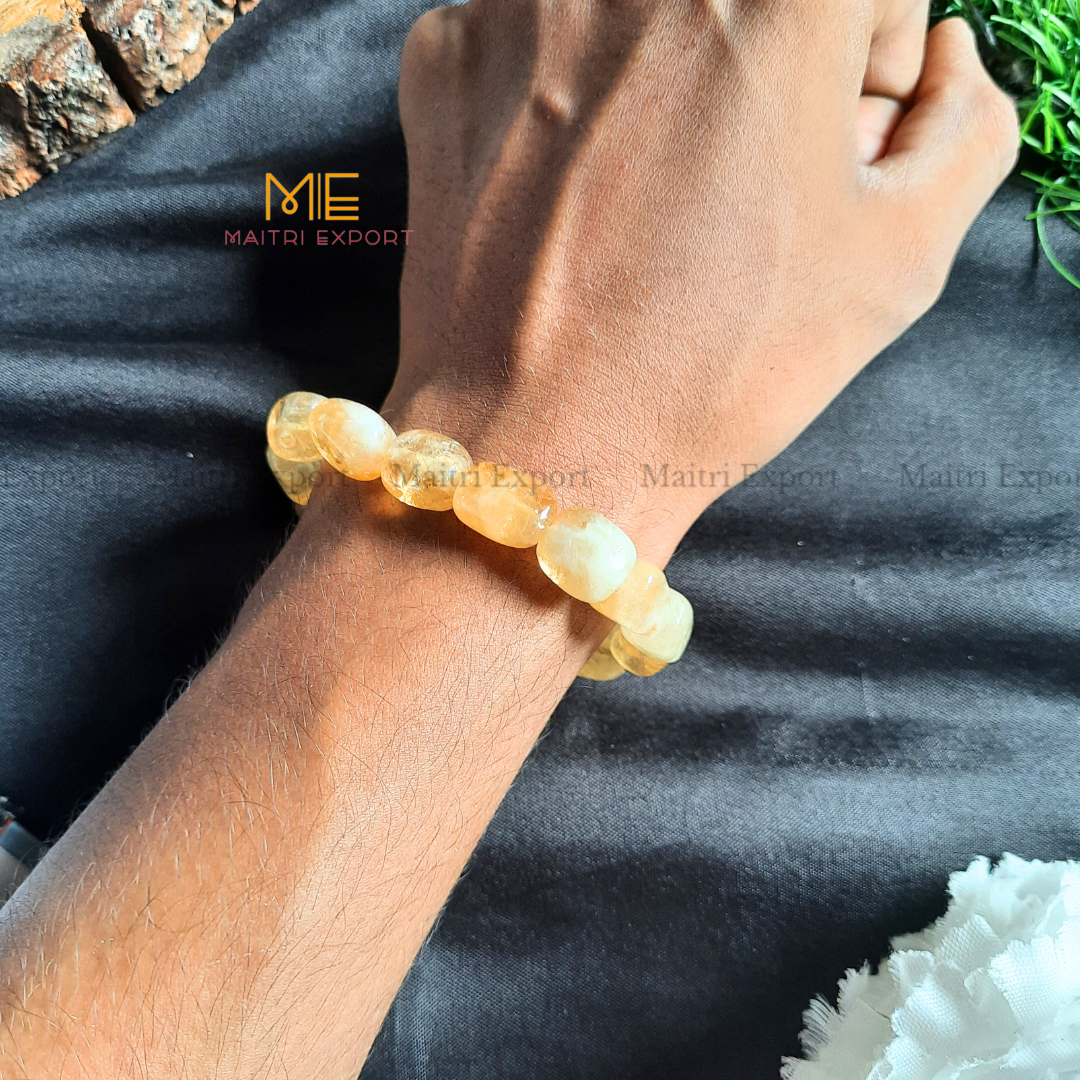 Rectangle Shape Beads Tumble Bracelet-Citrine-Maitri Export | Crystals Store