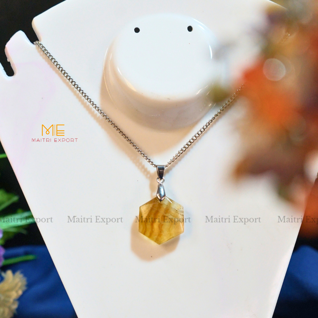 David Star Pendant(25mm)-Citrine-Maitri Export | Crystals Store