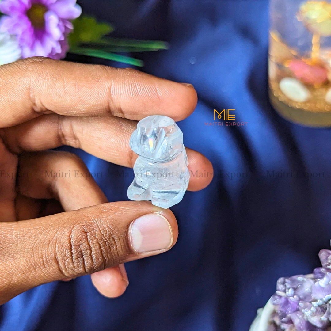 1 Inch Handcrafted Owl Crystal figurine / Carving-Clear quartz-Maitri Export | Crystals Store