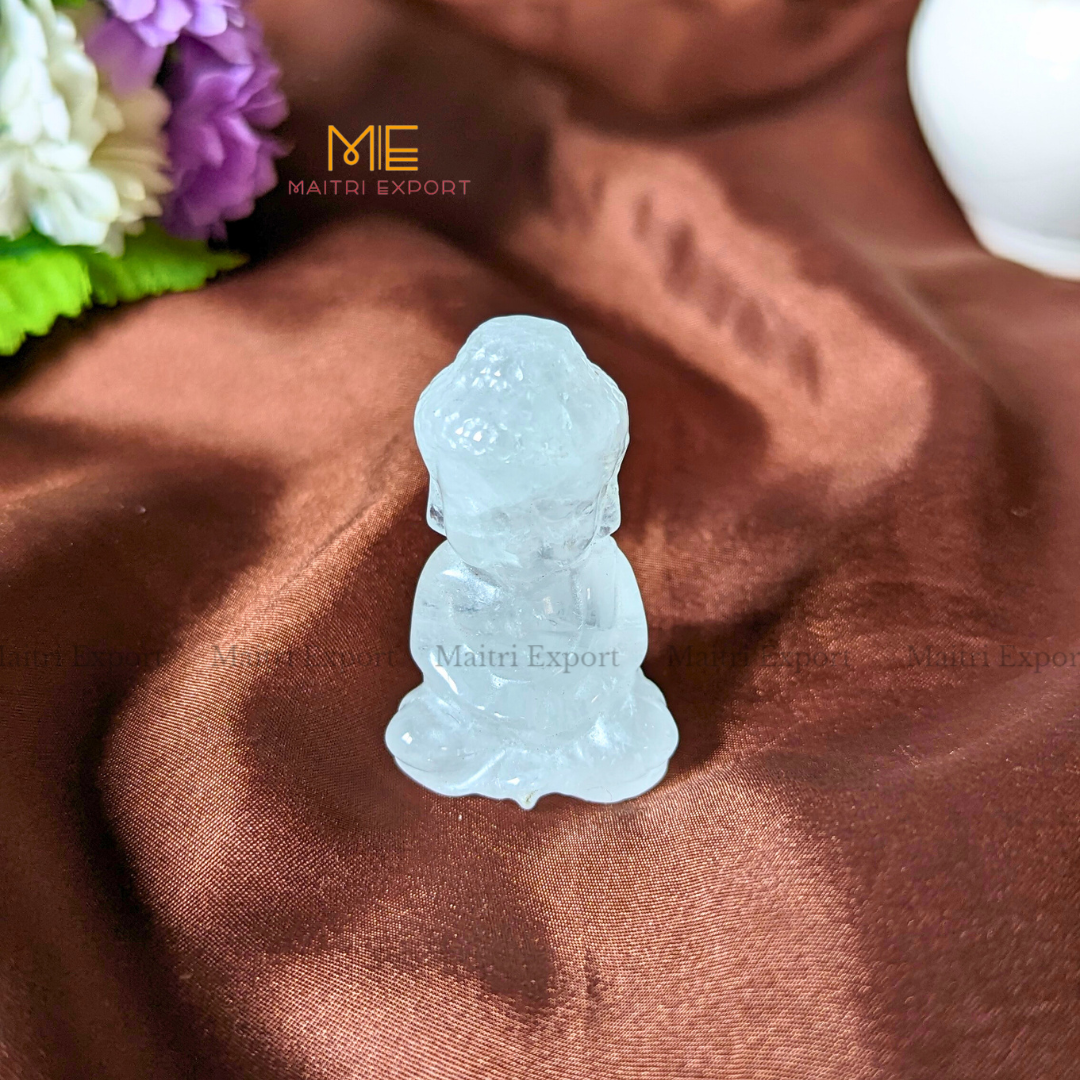 2 Inch Baby Buddha Natural Crystal Figurine-Clear Quartz-Maitri Export | Crystals Store