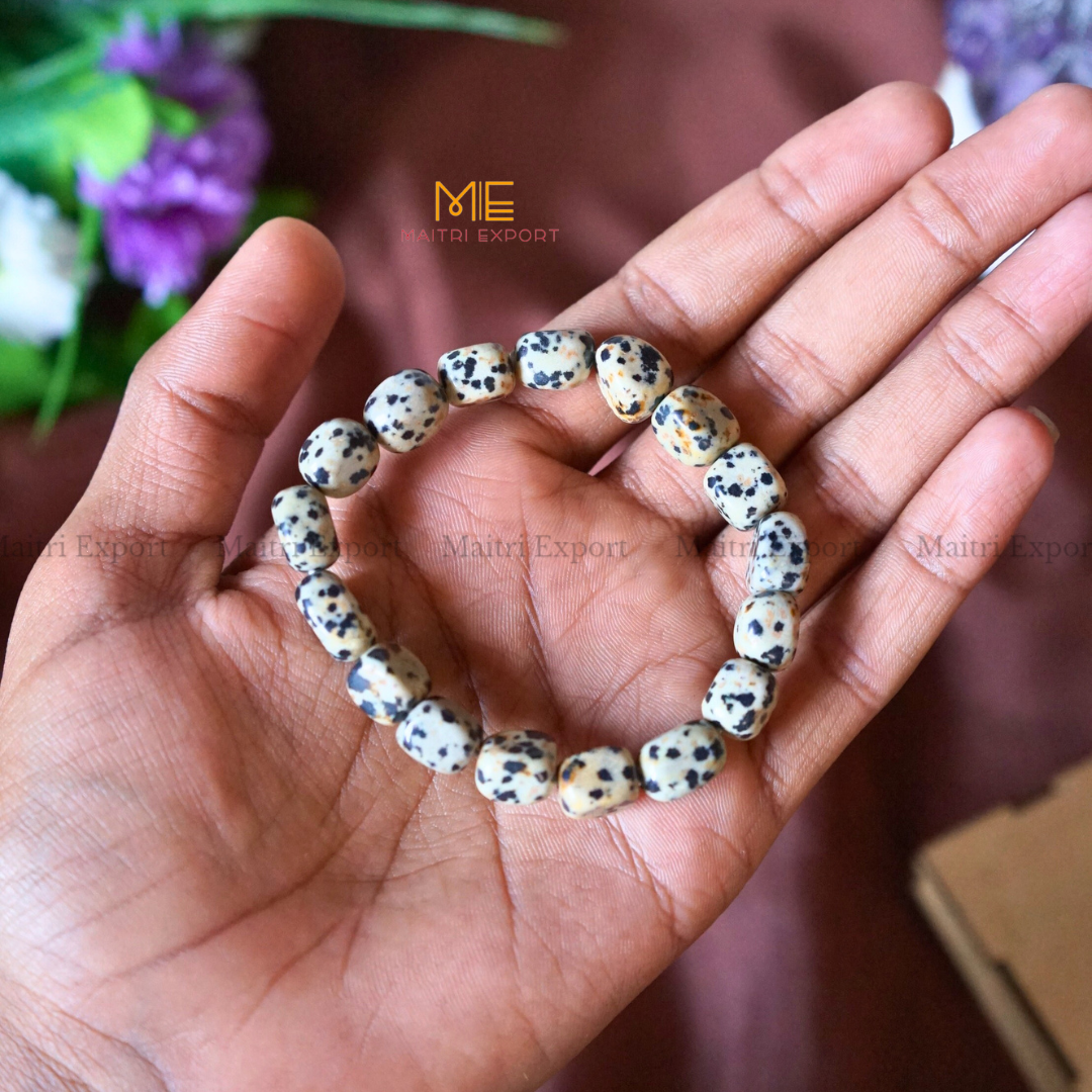 Small Tumble Crystal Beads Bracelet-Dalmation-Maitri Export | Crystals Store