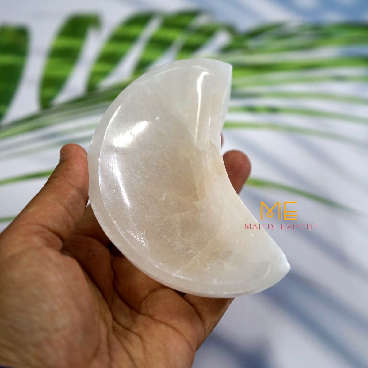 Natural Selenite crystal hand carved bowl in different shapes-Maitri Export | Crystals Store