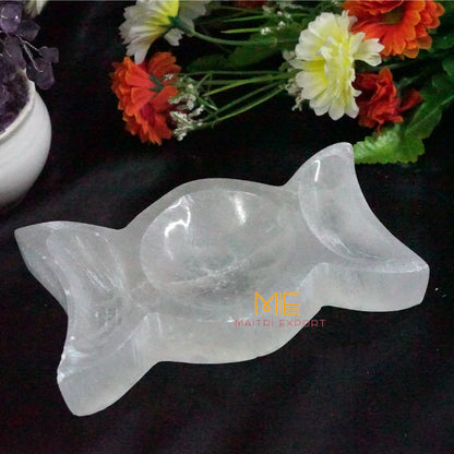 Natural Selenite crystal hand carved bowl in different shapes-Maitri Export | Crystals Store