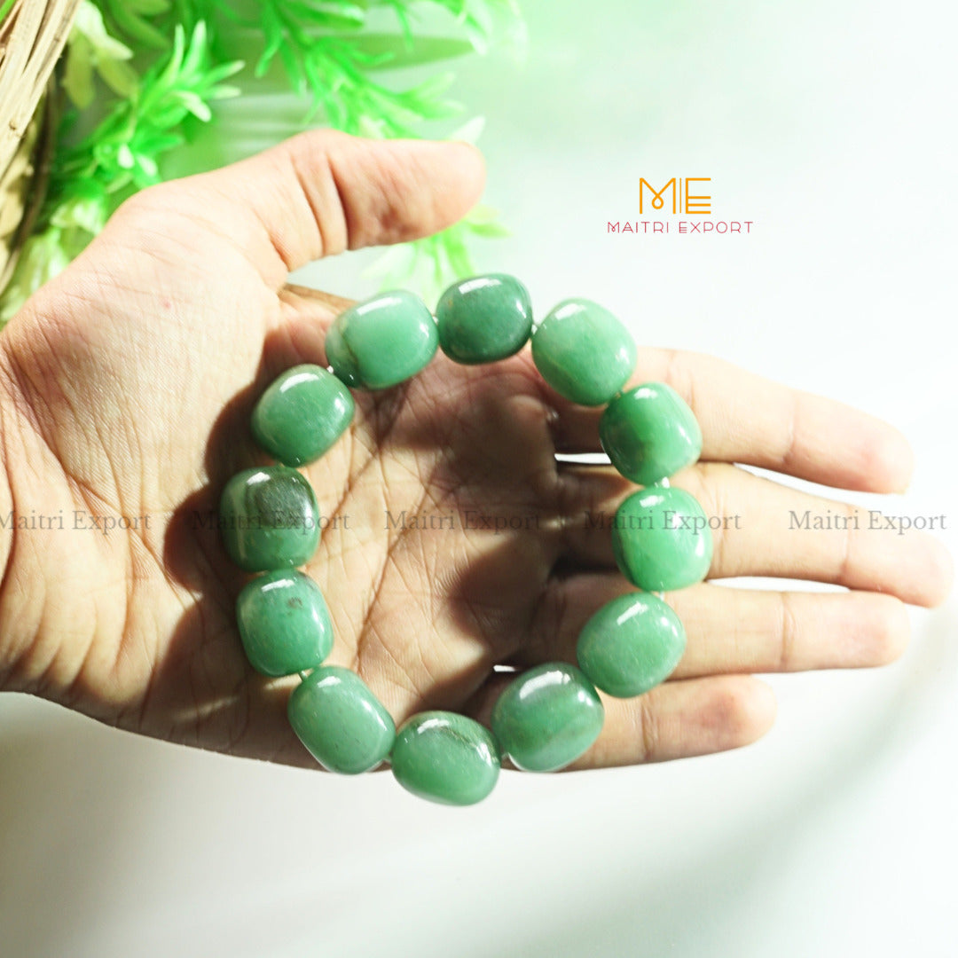 Tumbled crystal beads bracelets-Green aventurine-Maitri Export | Crystals Store