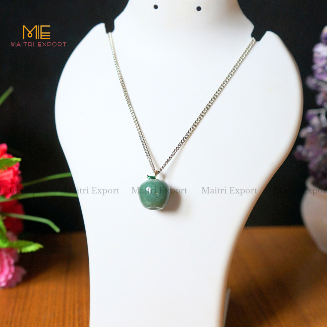 Natural crystal stone Apple shaped gemstone Pendant-Green Aventurine-Maitri Export | Crystals Store