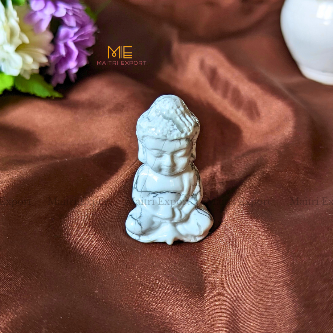 2 Inch Baby Buddha Natural Crystal Figurine-Howlite-Maitri Export | Crystals Store