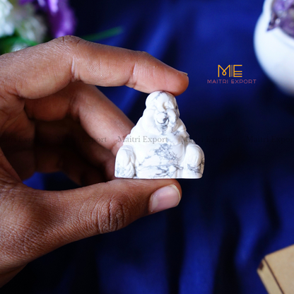 1.5 Inch Laughing Buddha Natural Crystal Handcrafted Figurine / Carving-Howlite-Maitri Export | Crystals Store