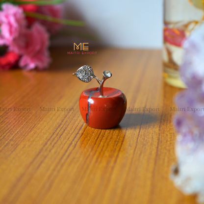 Natural Crystal Stone Apple shaped figurine / Showpiece-Red Jasper-Maitri Export | Crystals Store