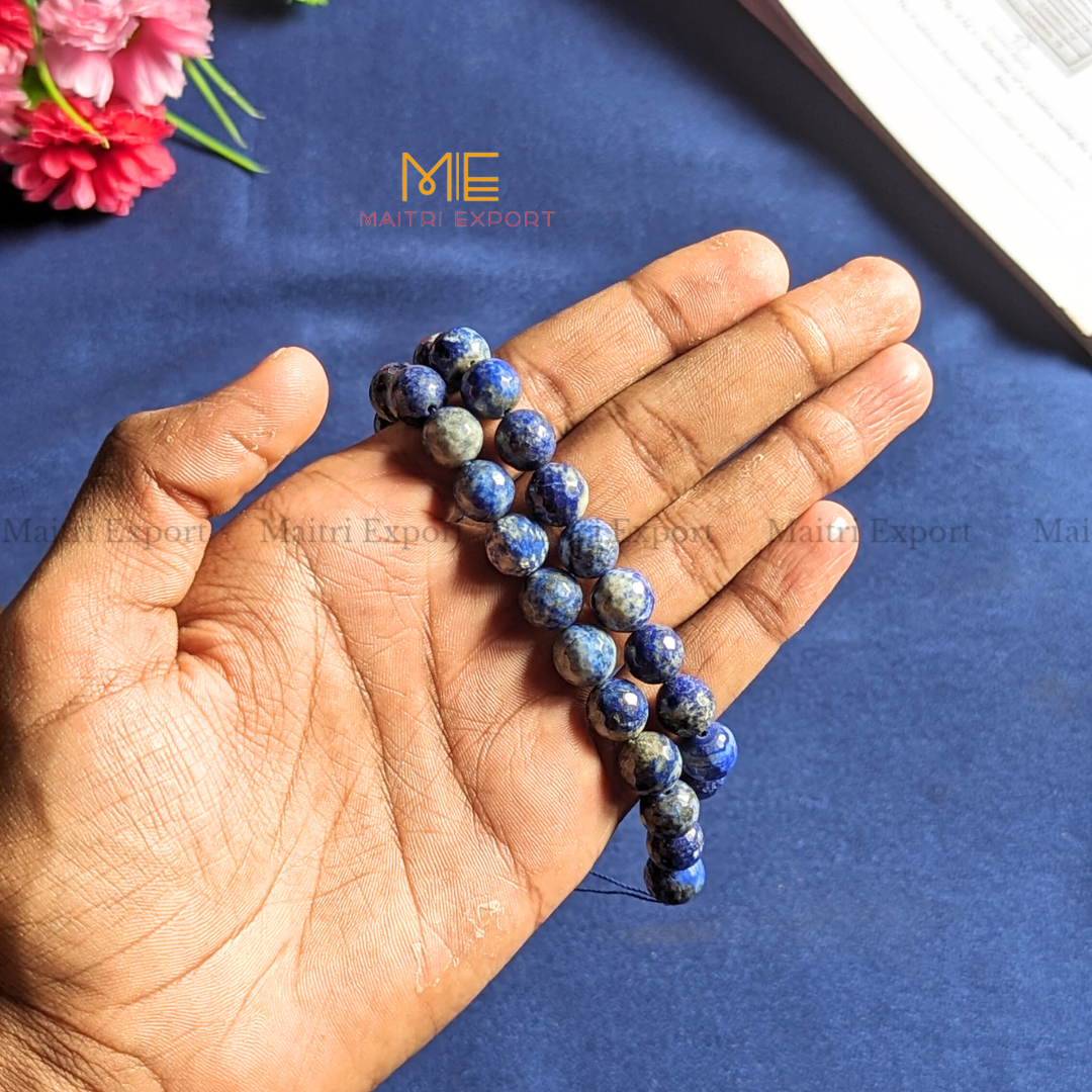 Loose 10mm Crystal Beads Faceted / Diamond cut Line for Bracelets / Jewellery-Lapis Lazuli-Maitri Export | Crystals Store