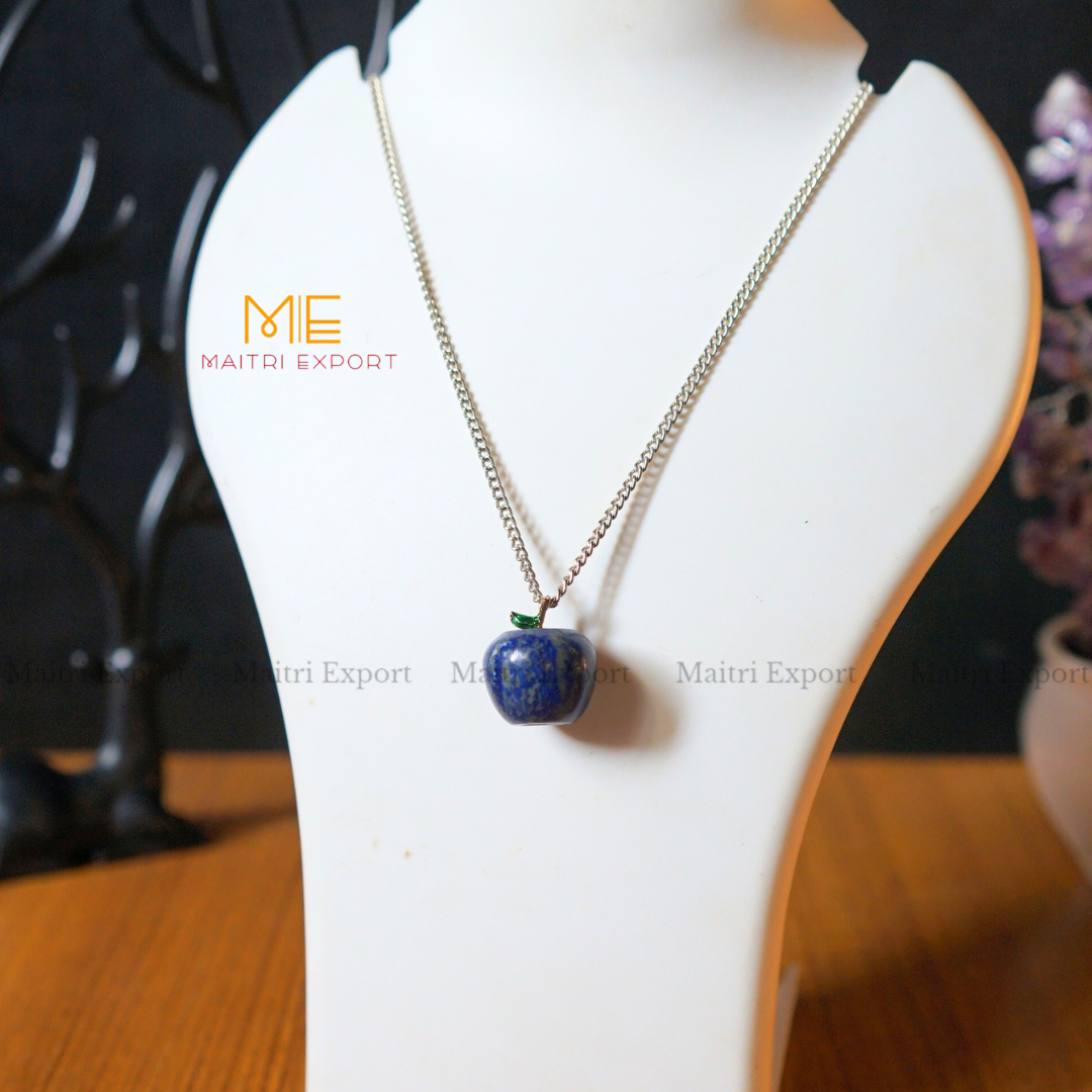 Natural crystal stone Apple shaped gemstone Pendant-Lapis Lazuli-Maitri Export | Crystals Store