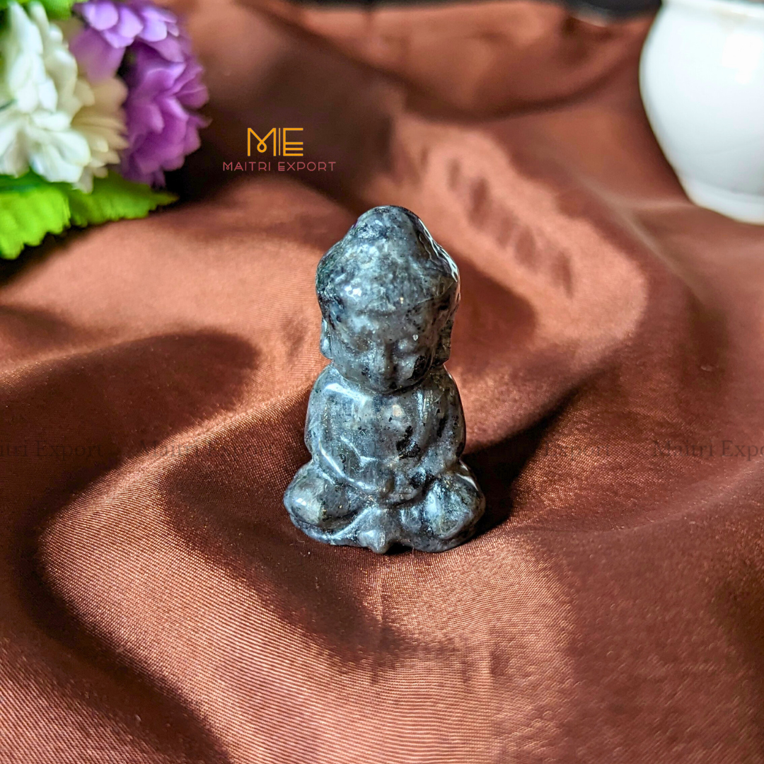 2 Inch Baby Buddha Natural Crystal Figurine-Larvakite-Maitri Export | Crystals Store