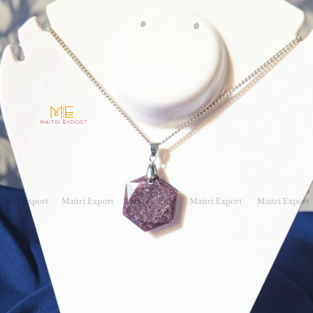 David Star Pendant(25mm)-Lepidolite-Maitri Export | Crystals Store