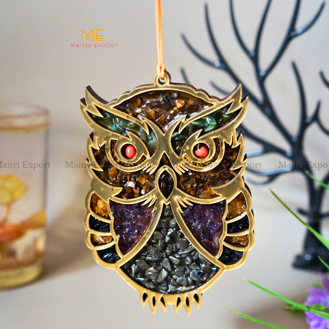 Owl Money magnet and 7 chakra Wall & Car Hanger-Money Magnet-Maitri Export | Crystals Store