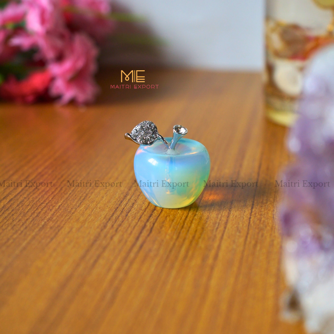 Natural Crystal Stone Apple shaped figurine / Showpiece-Opalite-Maitri Export | Crystals Store