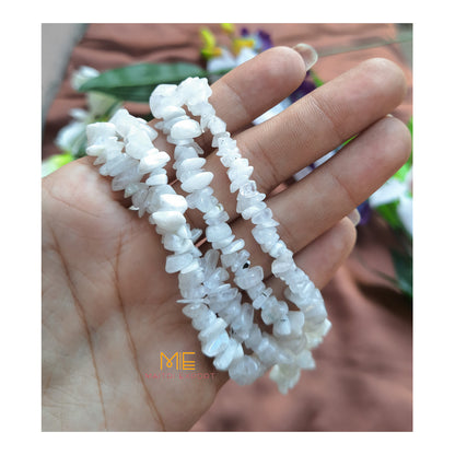 Crystal chips beads mala for bracelet / jewellery making ( 6 to 8 mm )-Rainbow Moonstone-Maitri Export | Crystals Store