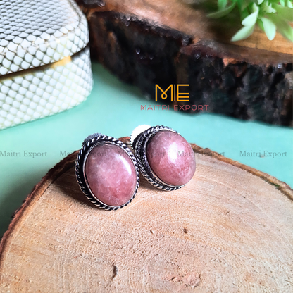 Natural Crystal gem stones Stud Earrings-Maitri Export | Crystals Store