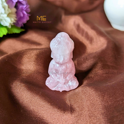 2 Inch Baby Buddha Natural Crystal Figurine-Rose Quartz-Maitri Export | Crystals Store