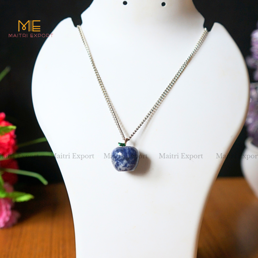 Natural crystal stone Apple shaped gemstone Pendant-Sodalite-Maitri Export | Crystals Store