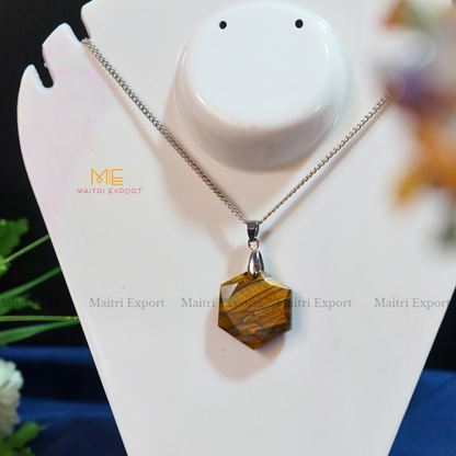 David Star Pendant(25mm)-Tiger Eye-Maitri Export | Crystals Store